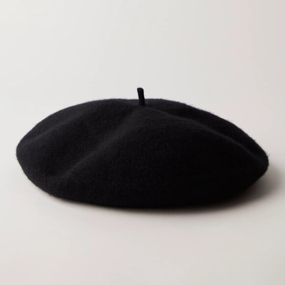 NWT New Free People Margot Slouchy Wool Black Beret - Picture 2 of 7